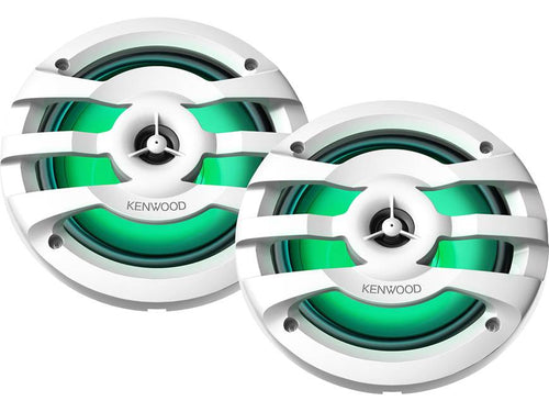 Kenwood KFC-1673MRW 6-1/2" 2-way marine speakers with built-in LED lights (White) by JVCKenwood