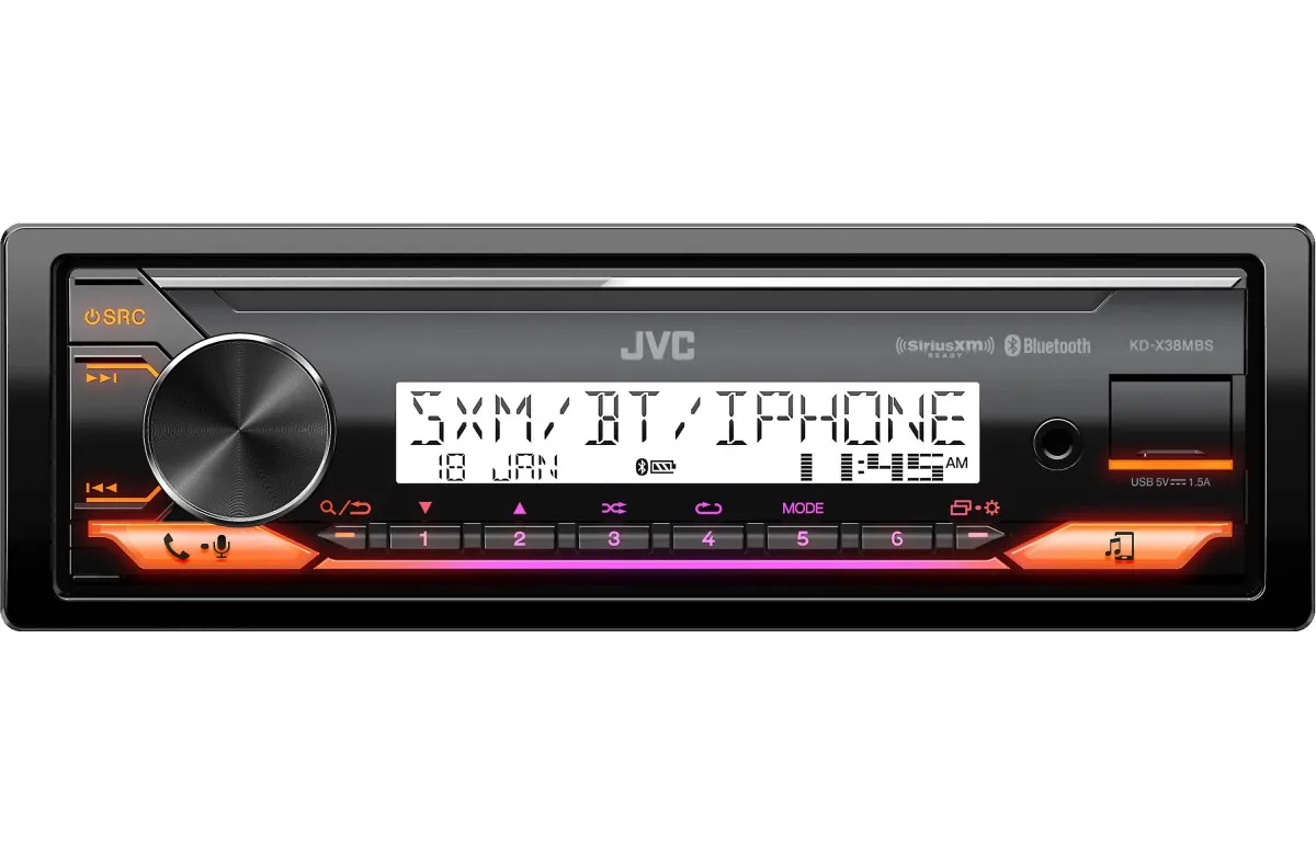JVC KD-X38MBS Single Din mechless marine receiver