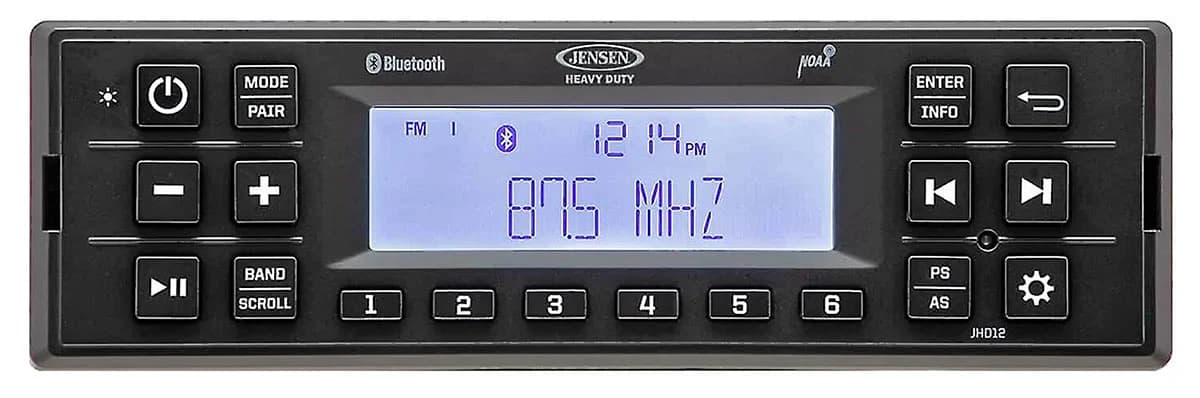 Jensen Heavy Duty SDin Mechless Receiver (Bluetooth / NOAA Weather Radio)