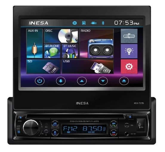 Nesa SDin Motorized Receiver (7" Touchscreen - DVD / USB / AUX / Bluetooth)