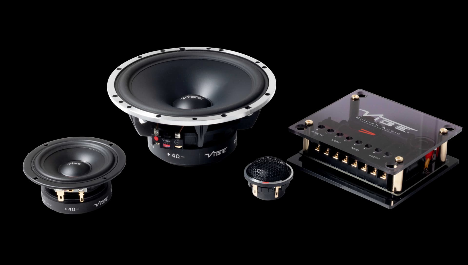 Vibe CVEN63C-V4: 3 Way Sound Quality Component Speaker by Vibe Audio