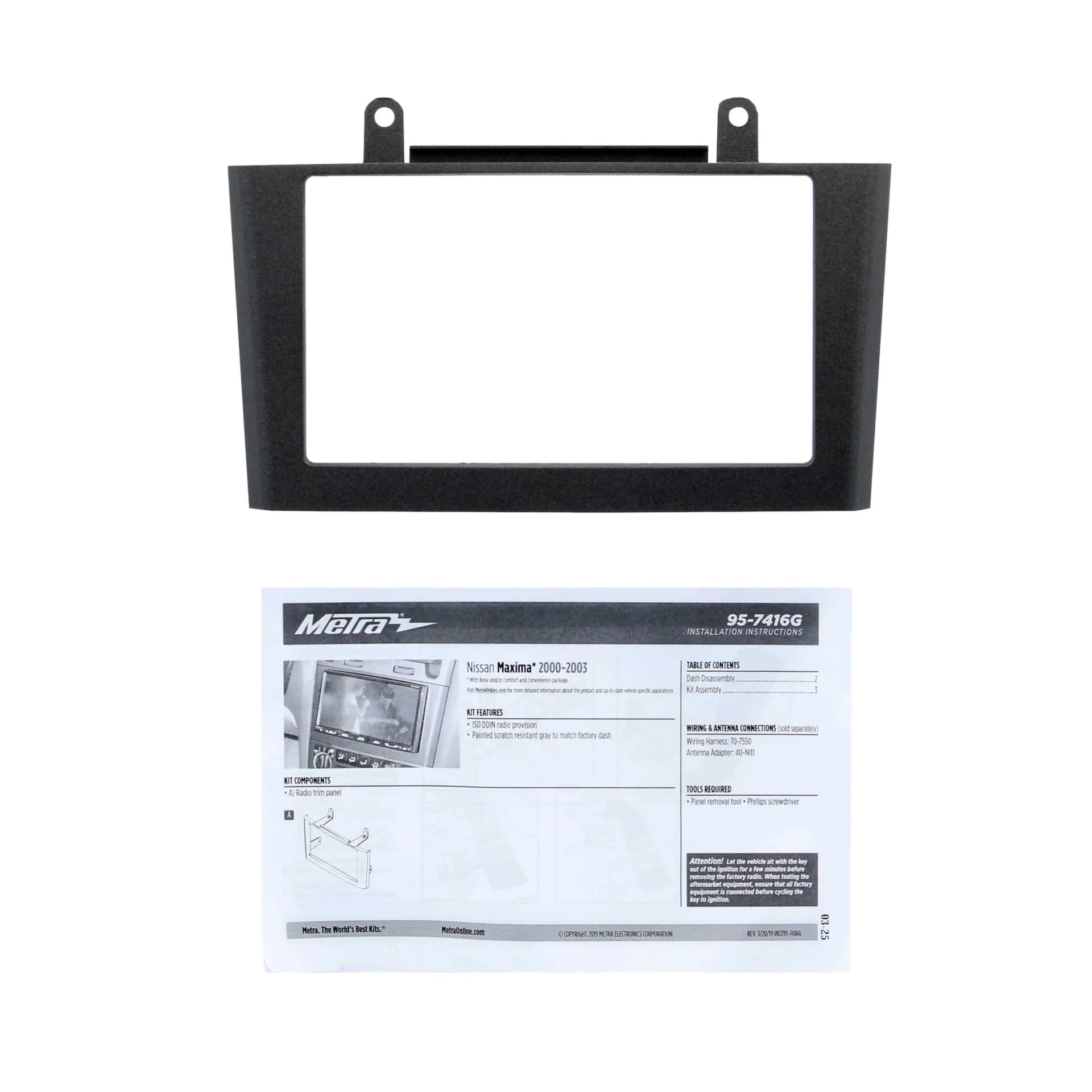 Metra Nissan Maxima w/ Bose System DDin Dash Kit ('00 - '03) 95-7416G by Audiomotivez