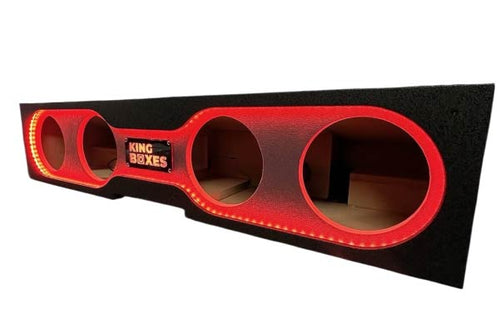 FORD09-28RGB Subwoofer Enclosure 2009+ F150, 2017+ F250/350 Crew Cab Dual 8" Side Ported, RGB Face by King